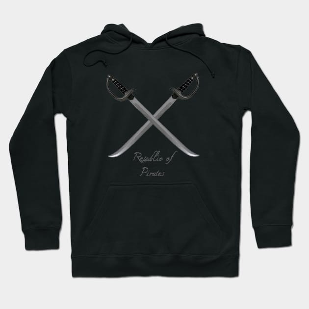 Pirate Sword Silver Hoodie by MMArt